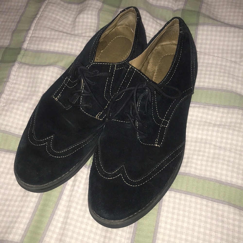 Calvin Klein dark blue suede shoes